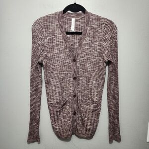 Athleta Revolve Seamless Button-Up V-Neck Cardigan Size S